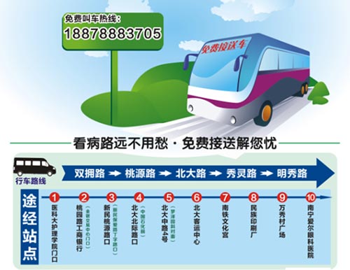 好消息!南宁市民看眼病可以乘坐市内免费接送车